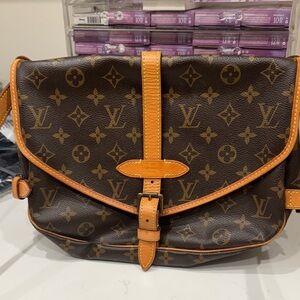 Louis Vuitton Brown and Tan Monogram Satchel